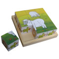 Educational Wooden Cube Puzzle Wooden Toys in a Tray